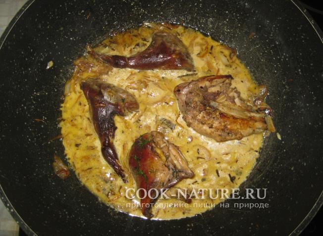 Рябчик под сливочным соусом рябчик тушеный