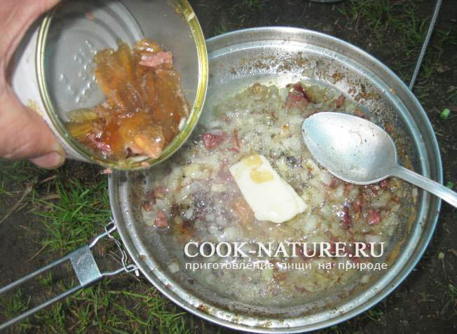 картошка с ветчиной