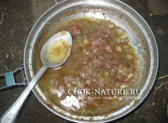 картошка с ветчиной
