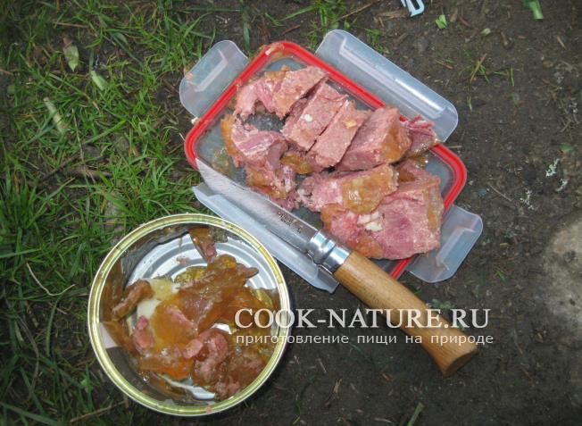 картошка с ветчиной