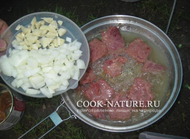 картошка с ветчиной