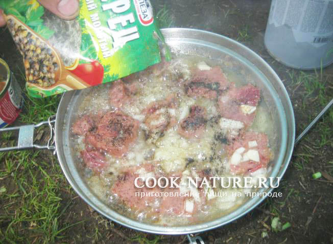 картошка с ветчиной